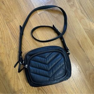 Genuine Leather Chevron Crossbody Bag